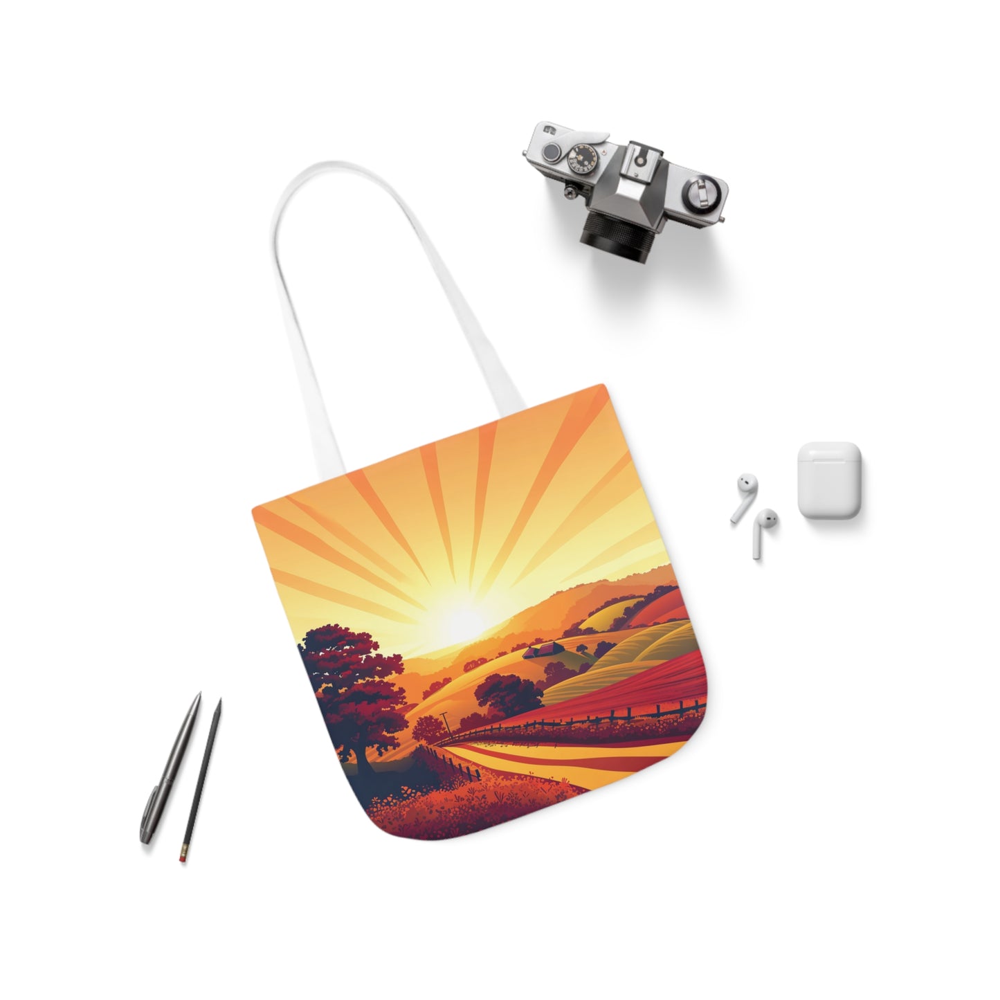 Sunset In The Countryside #1 - Polyester Canvas Tote Bag (AOP)