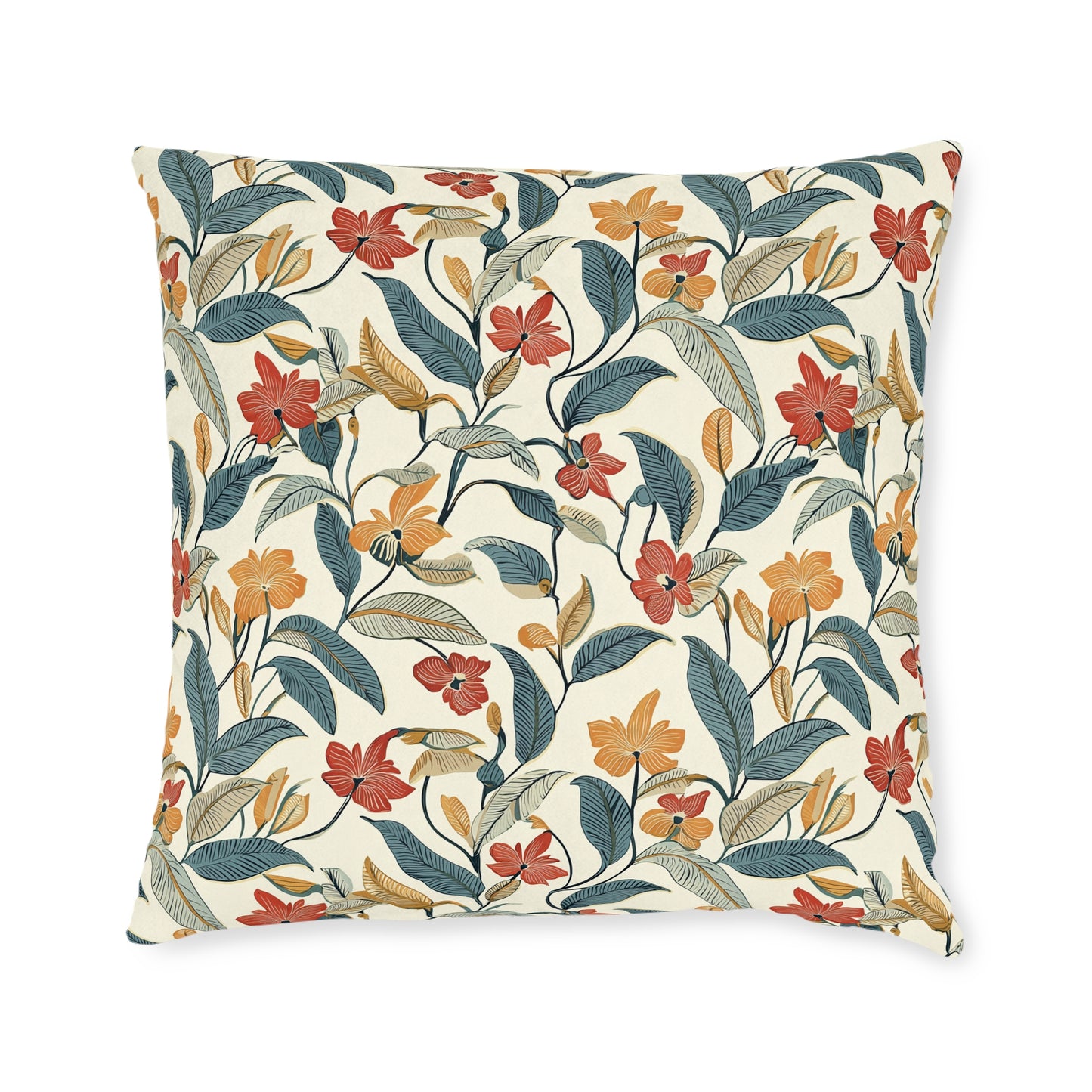 Botanical Floral Square Pillow - Cosy Home Decor - UK