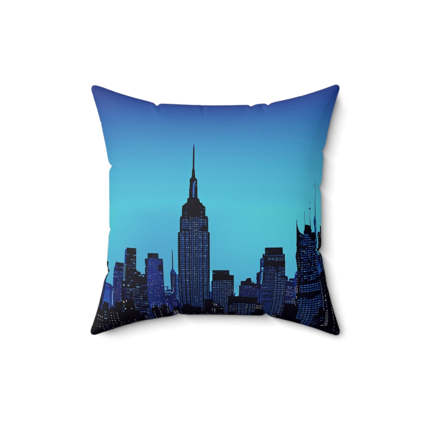 Night Cityscape - Spun Polyester Square Pillow - USA