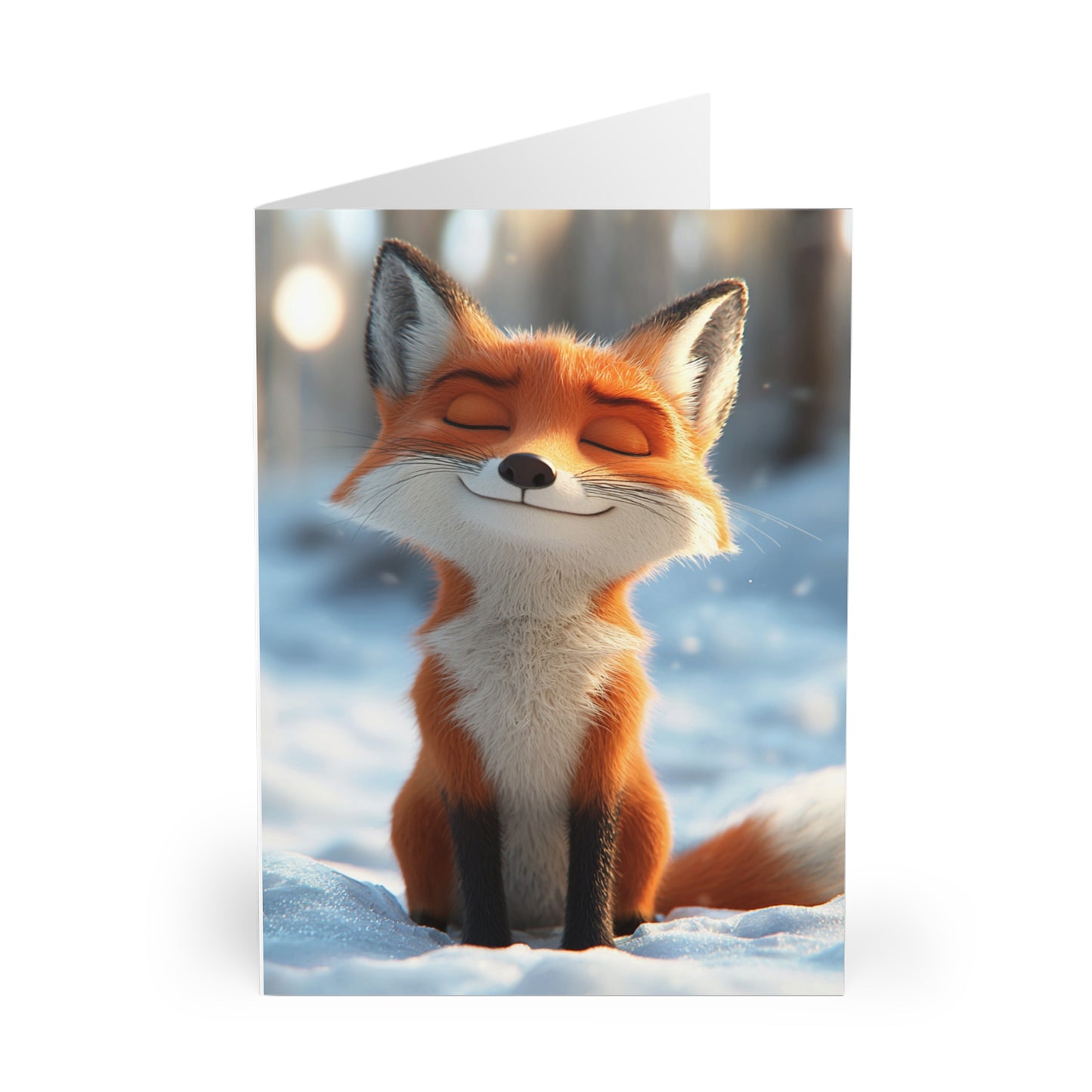 Fox in The Snow 2 - Blank Card (5 Pack) UK