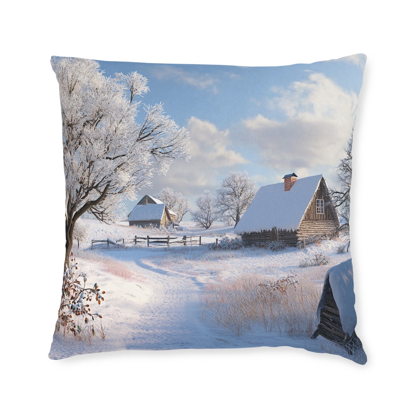 Winter in The Countryside - Square Cushion  - UK