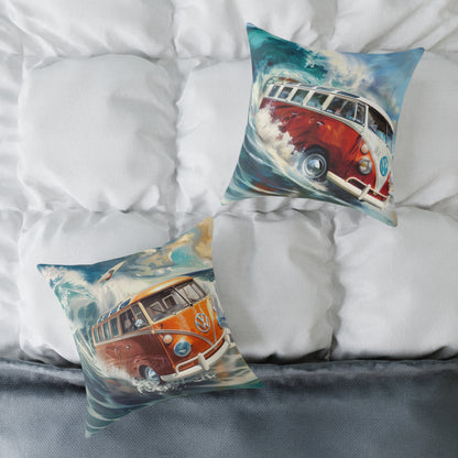 Surf Wagon - Square Poly Canvas Pillow - Australia