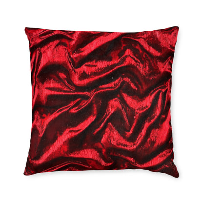 Luxurious Red Velvet Effect Square Pillow - UK