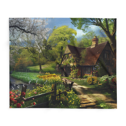 English Springtime Arctic Fleece Blanket - UK, USA