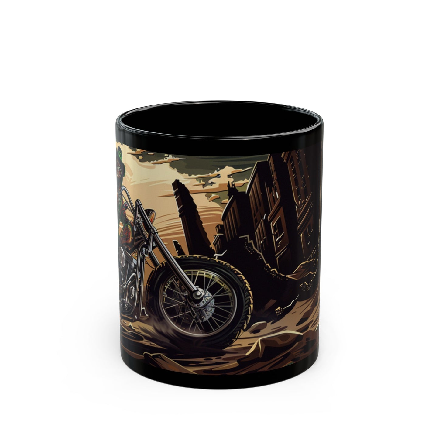 Bobber Biker  - Black Mug (11oz)  UK