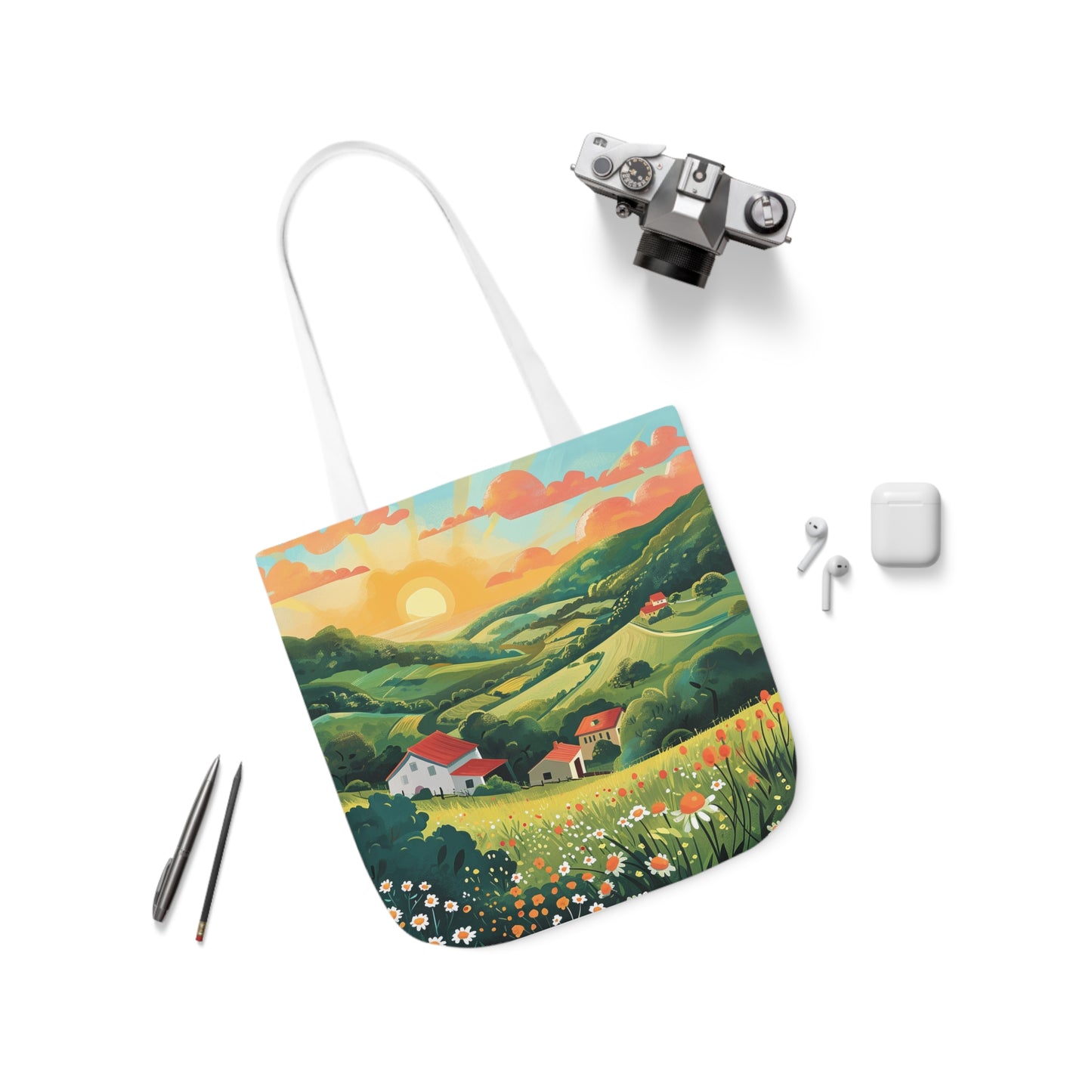 Sunrise In The Countryside #1 - Polyester Canvas Tote Bag (AOP)