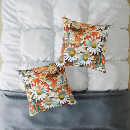 **Daisy Chinoiseries - Square Poly Canvas Pillow UK