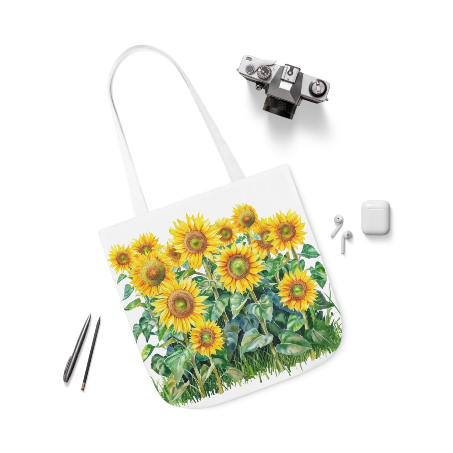 Sunflower Design - Polyester Canvas Tote Bag (AOP)