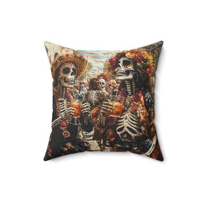Vibrant Day of the Dead 2 - Decorative Pillow - USA