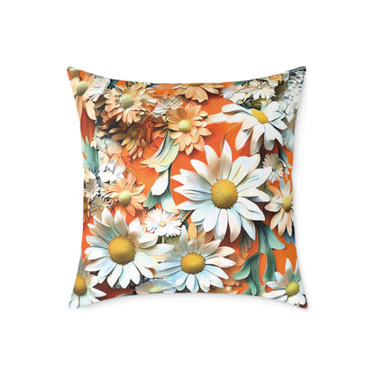 **Daisy Chinoiseries - Square Poly Canvas Pillow UK