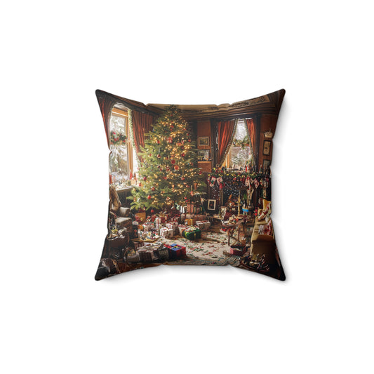 Cozy Holiday Decor Pillow - Vintage Christmas Atmosphere - USA
