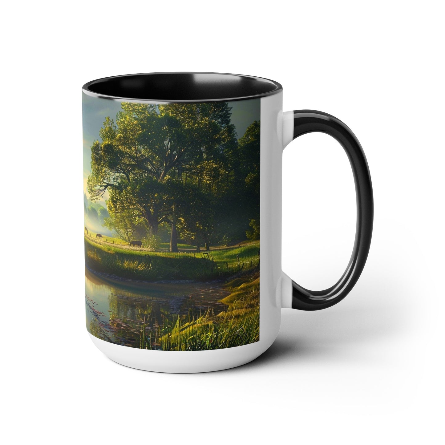 Countryside Scene - Two-Tone Coffee Mugs, 15oz USA