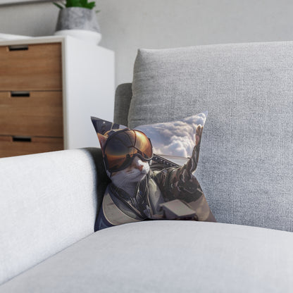 Top Gun Cat - Square Pillow - UK