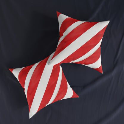 Strawberries and Cream Stripes - Square Pillow - UK