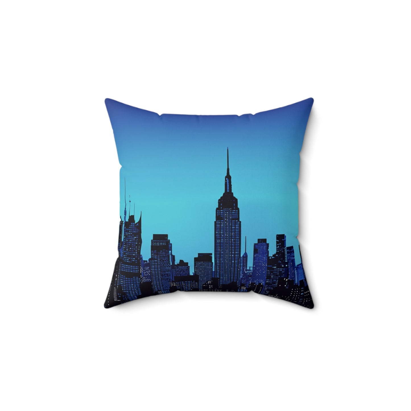 Night Cityscape - Spun Polyester Square Pillow - USA