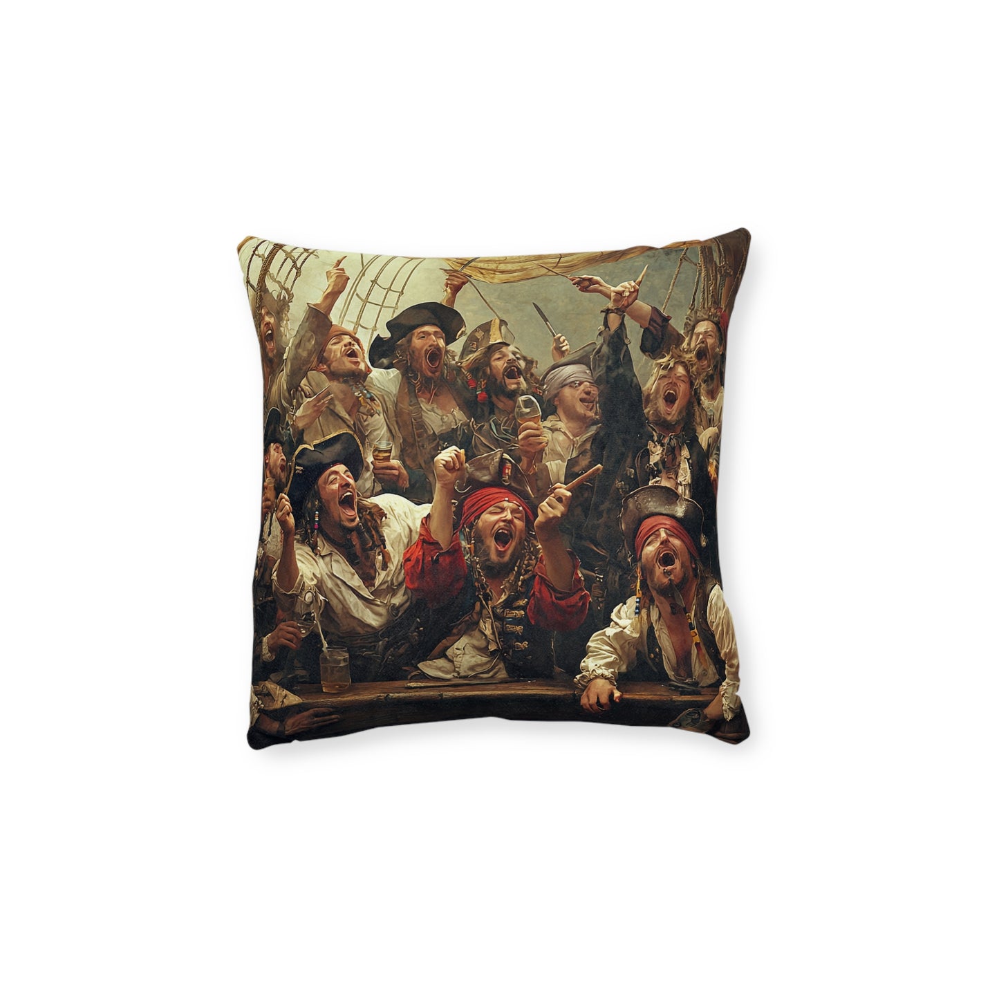 Pirate-Themed Square Pillow - Nautical Decor for Adventure Lovers UK