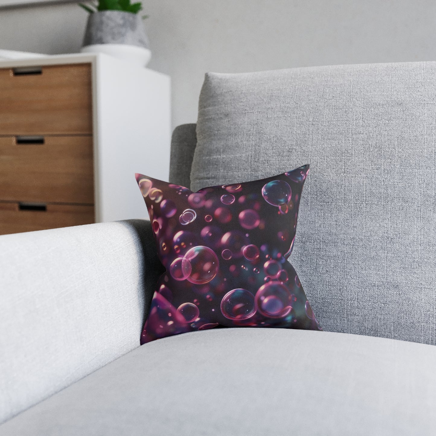 Blackcurrant Bubbles - Square Pillow - UK