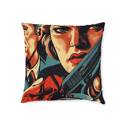 1940s Gangster Comic - Square Cushion - Gangster Home Decor UK