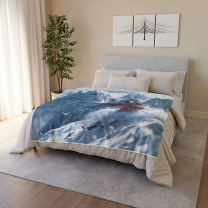 Downhill Skier #3 - Soft Polyester Blanket