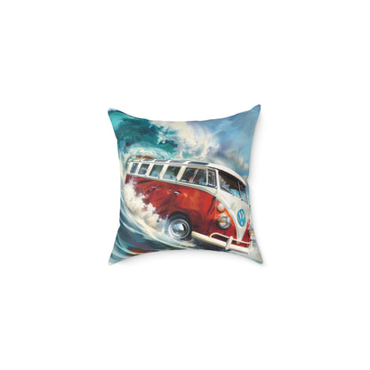 Surf Wagon - Square Poly Canvas Pillow - Australia
