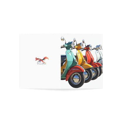 Vibrant Scooters Greeting Cards - Set of 1, 10, 30, or 50pcs for All Occasions - USA