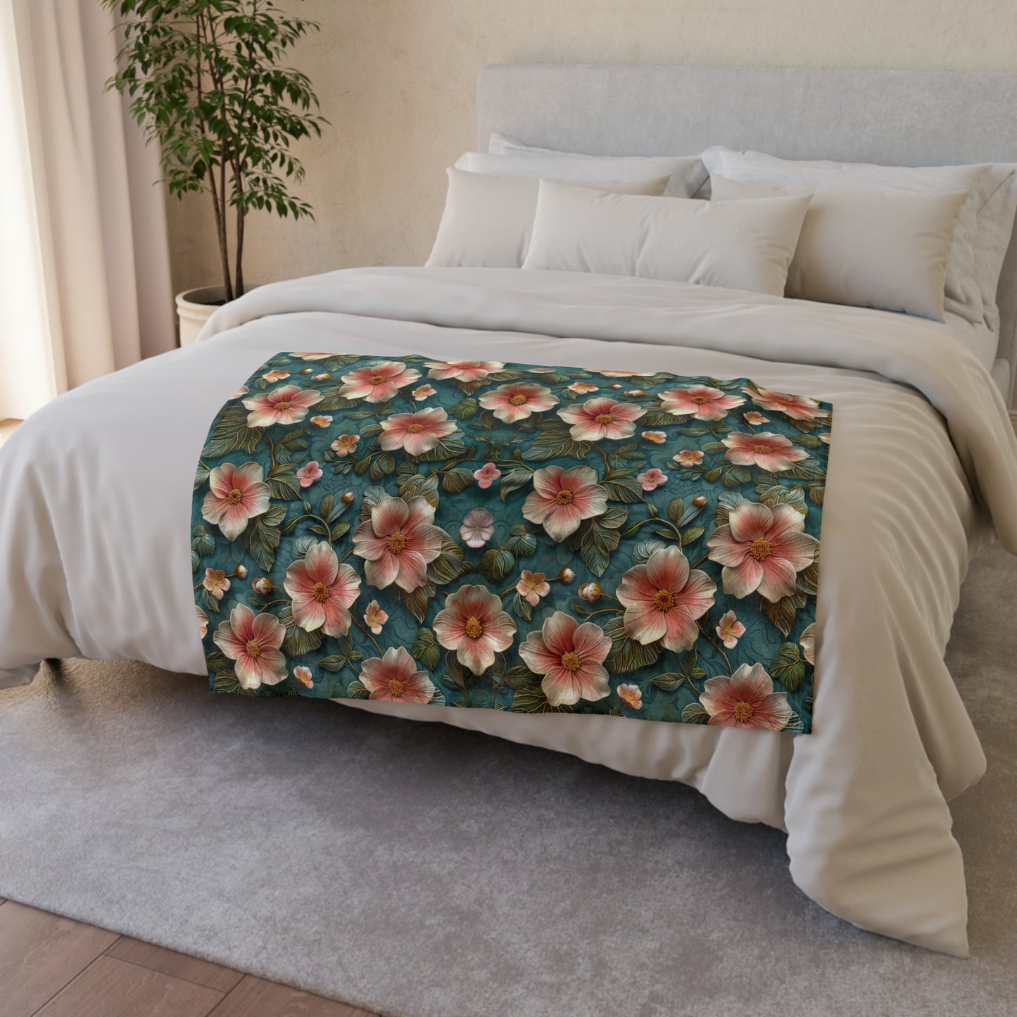 Classic 3D Chinoiserie Design - Soft Polyester Blanket