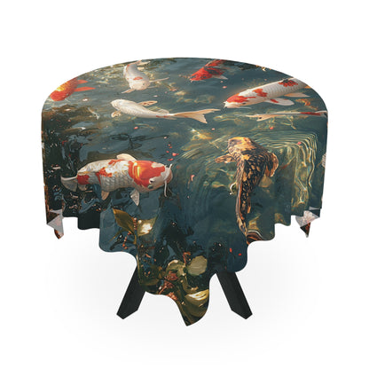 Koi Pond Tablecloth - Serene Decorative Cover for Dining & Events UK