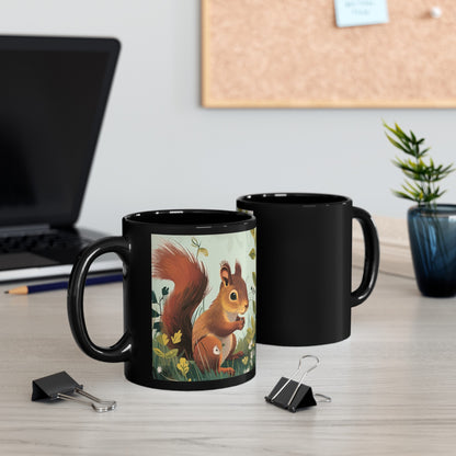 Squirrel  - 11oz Black Mug