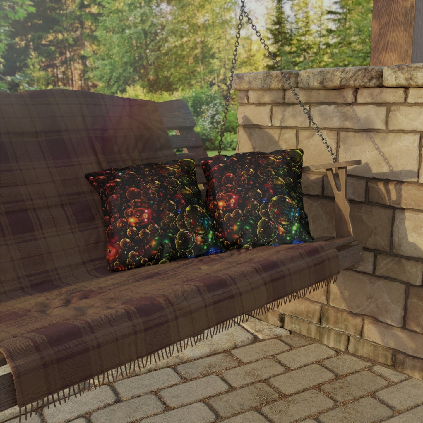 Effervescent Bubbles - Outdoor Pillows - USA