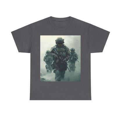 Heavy Cotton Tee - Military Action Print Tee UK