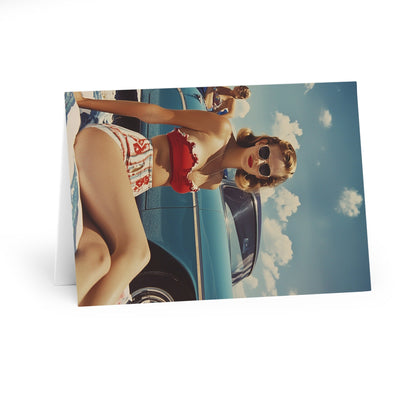 1950's Beauty On The Beach - Blank Card (5 Pack) UK