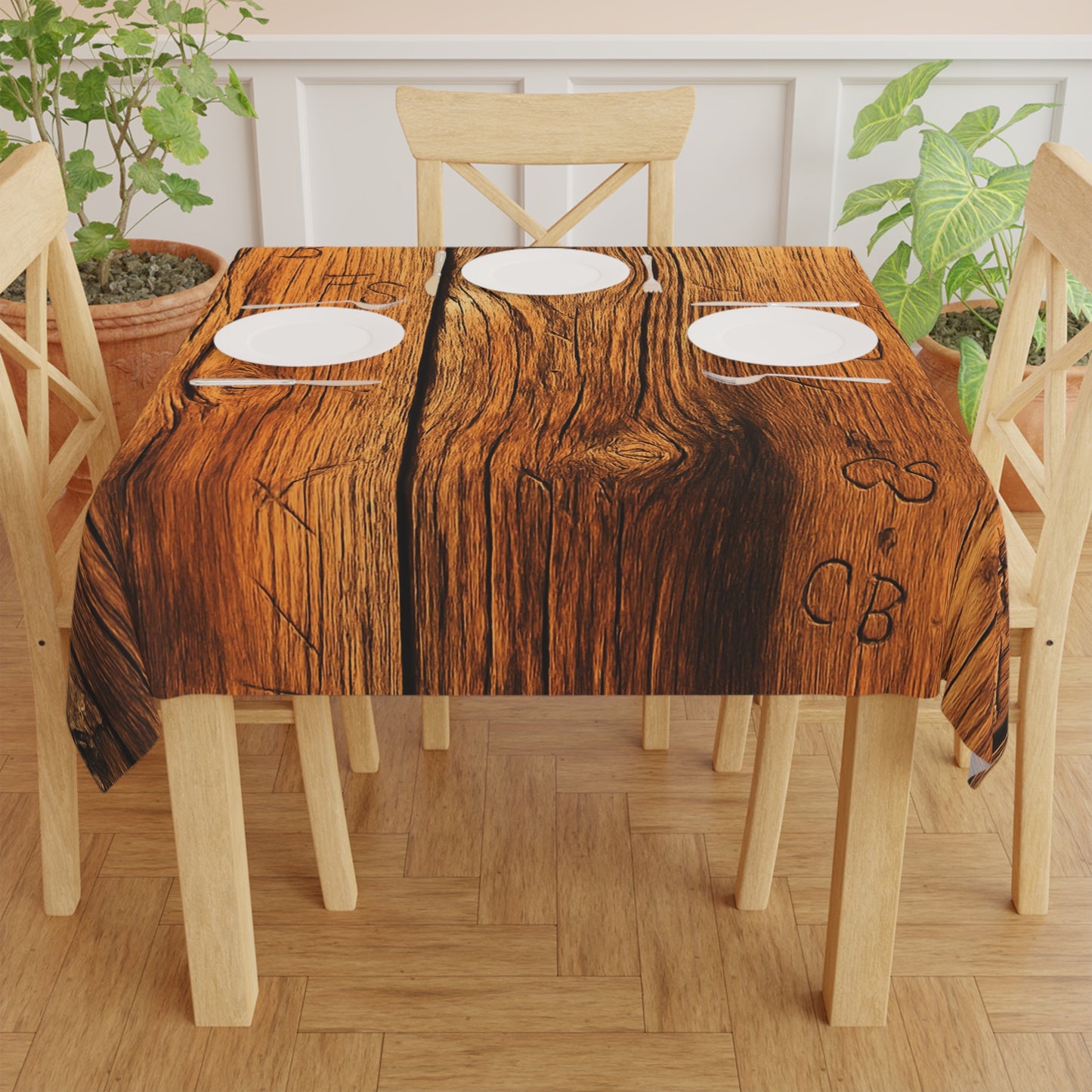Distressed Wood Tablecloth - USA