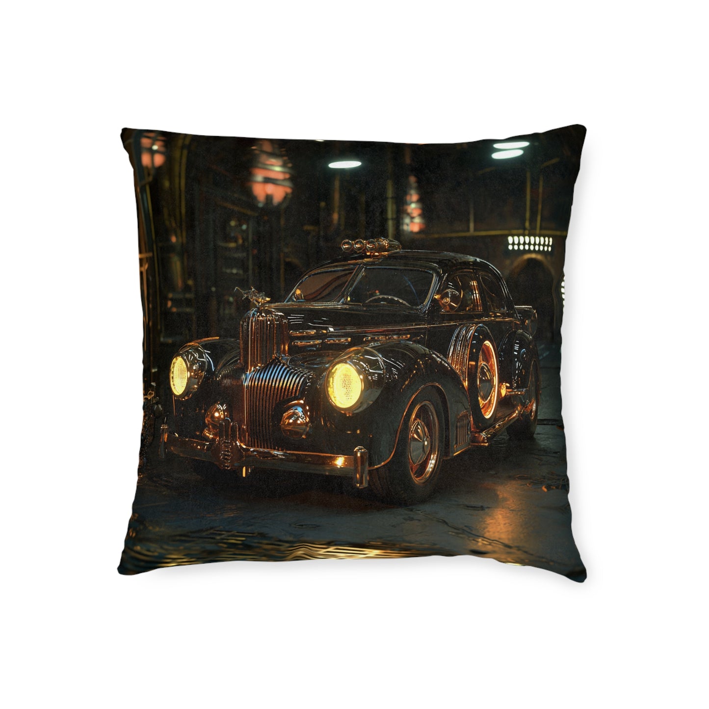 Industrial-Style Car - Square Cushion - Steampunk Home Decor UK