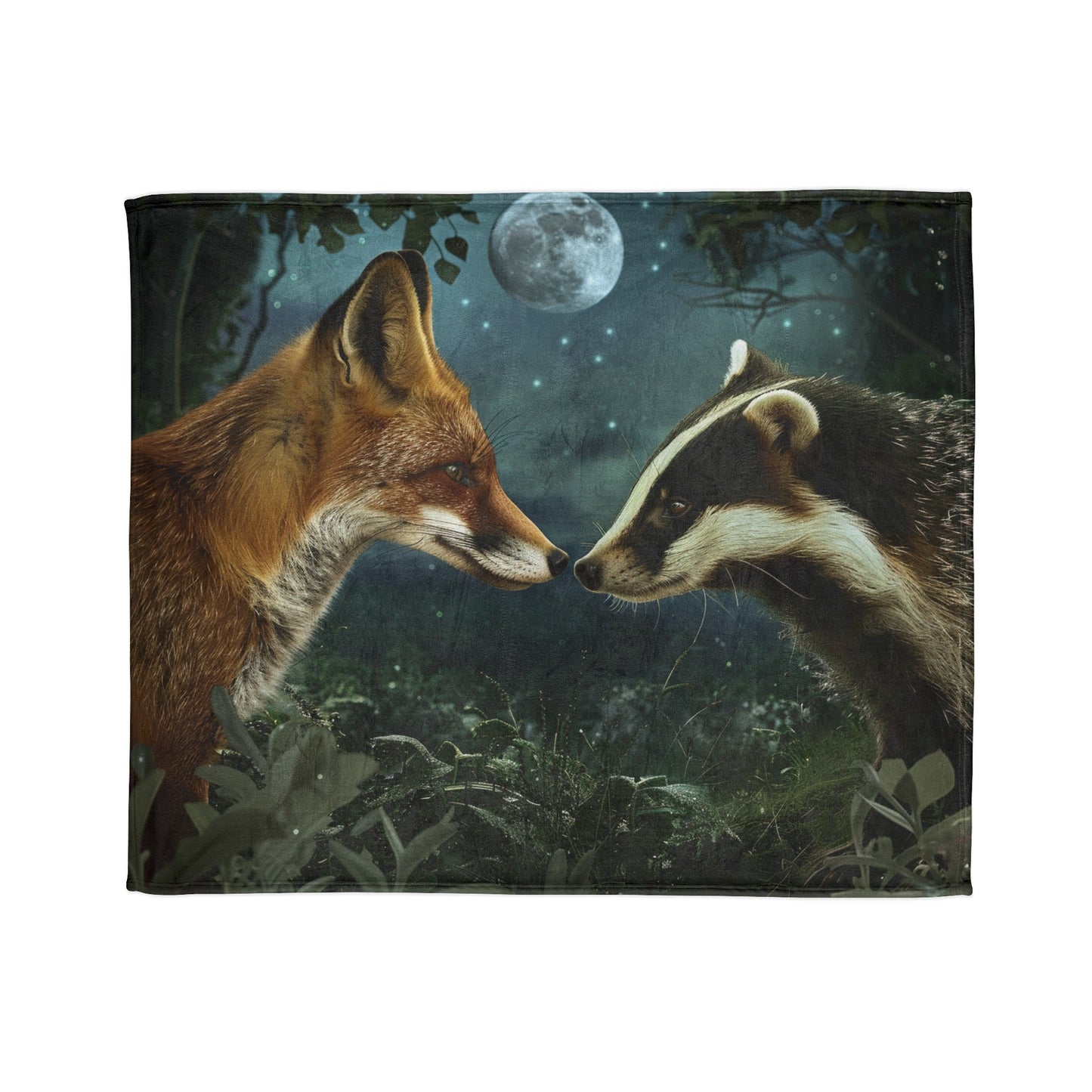 *Fox and Badger Blanket - Soft Polyester Blanket