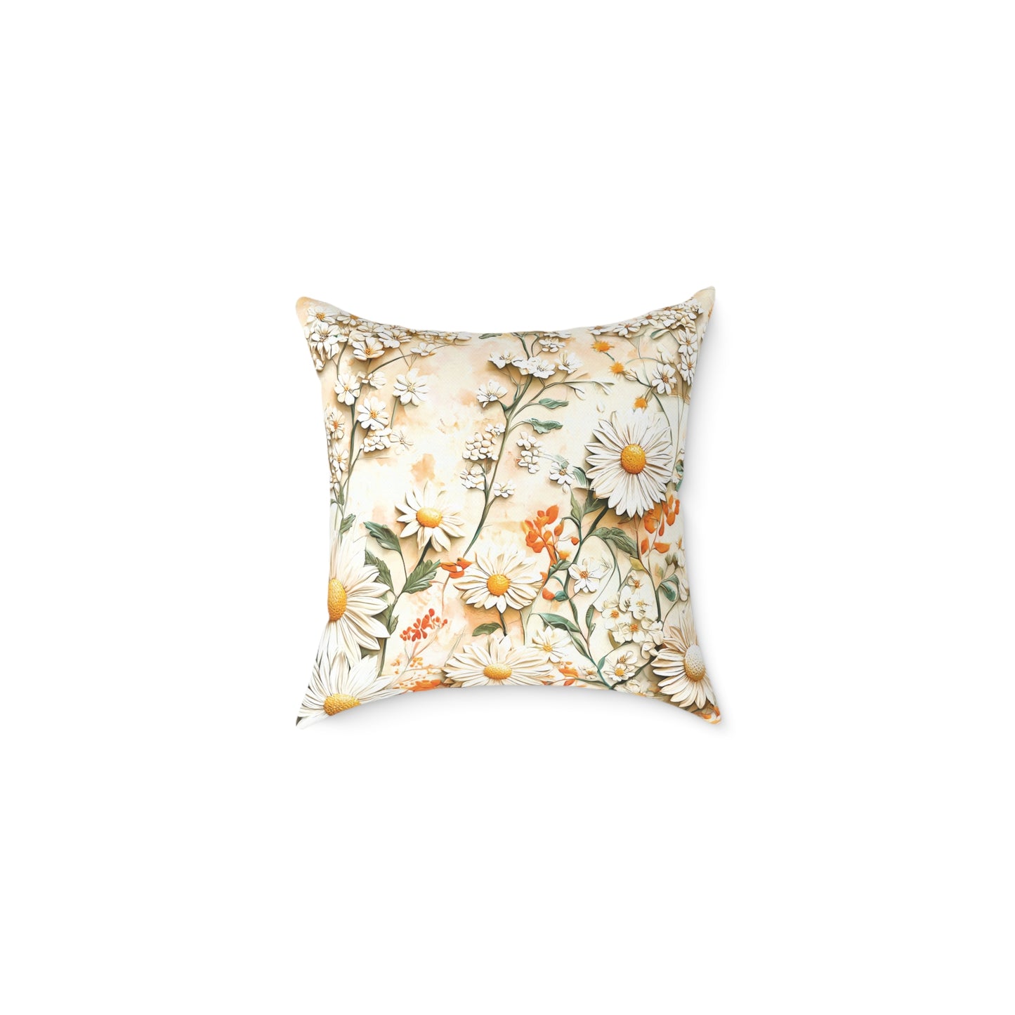 **Flowers Chinoiseries 3 - Square Poly Canvas Pillow UK