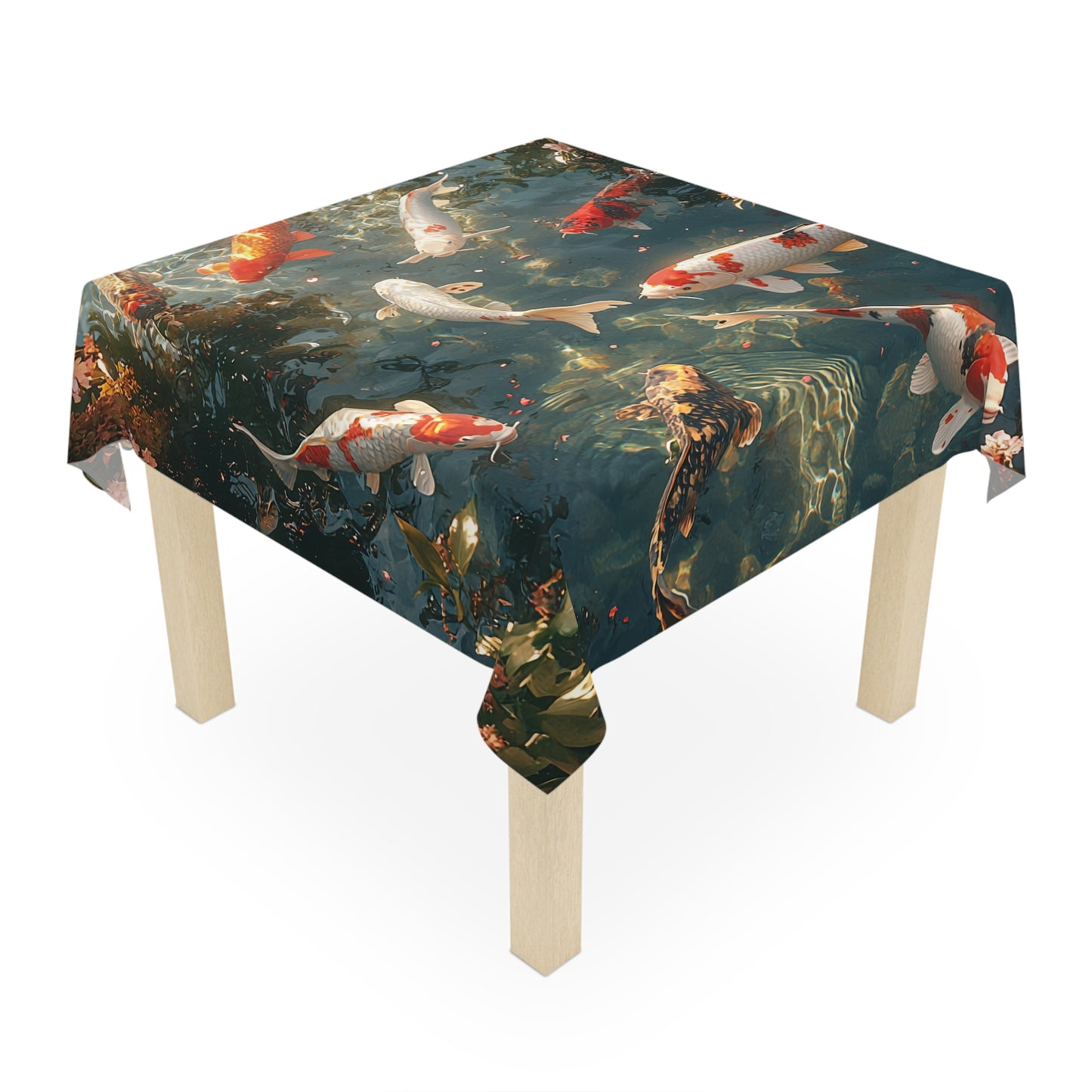 Koi Pond Tablecloth - Serene Decorative Cover for Dining & Events UK