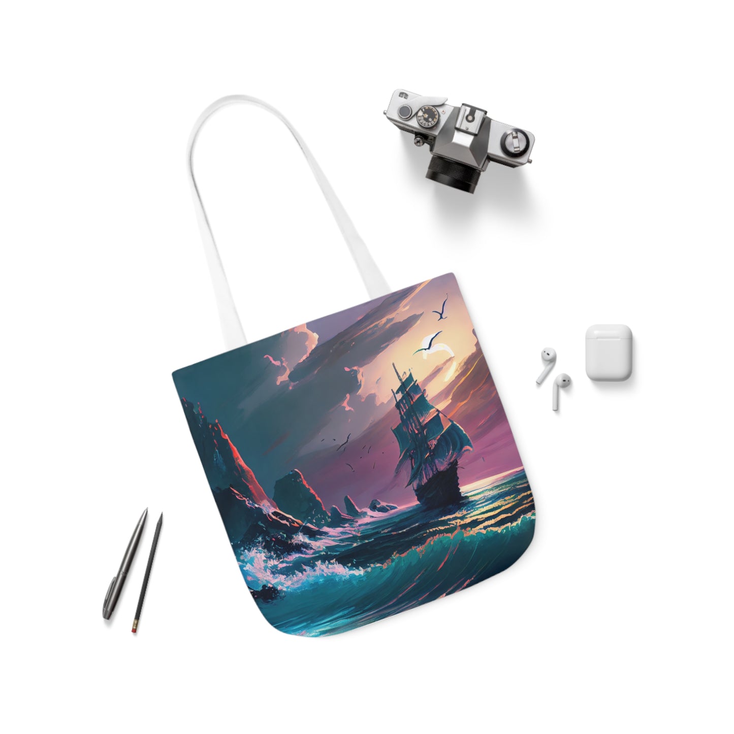 Seascape #5 - Polyester Canvas Tote Bag (AOP)