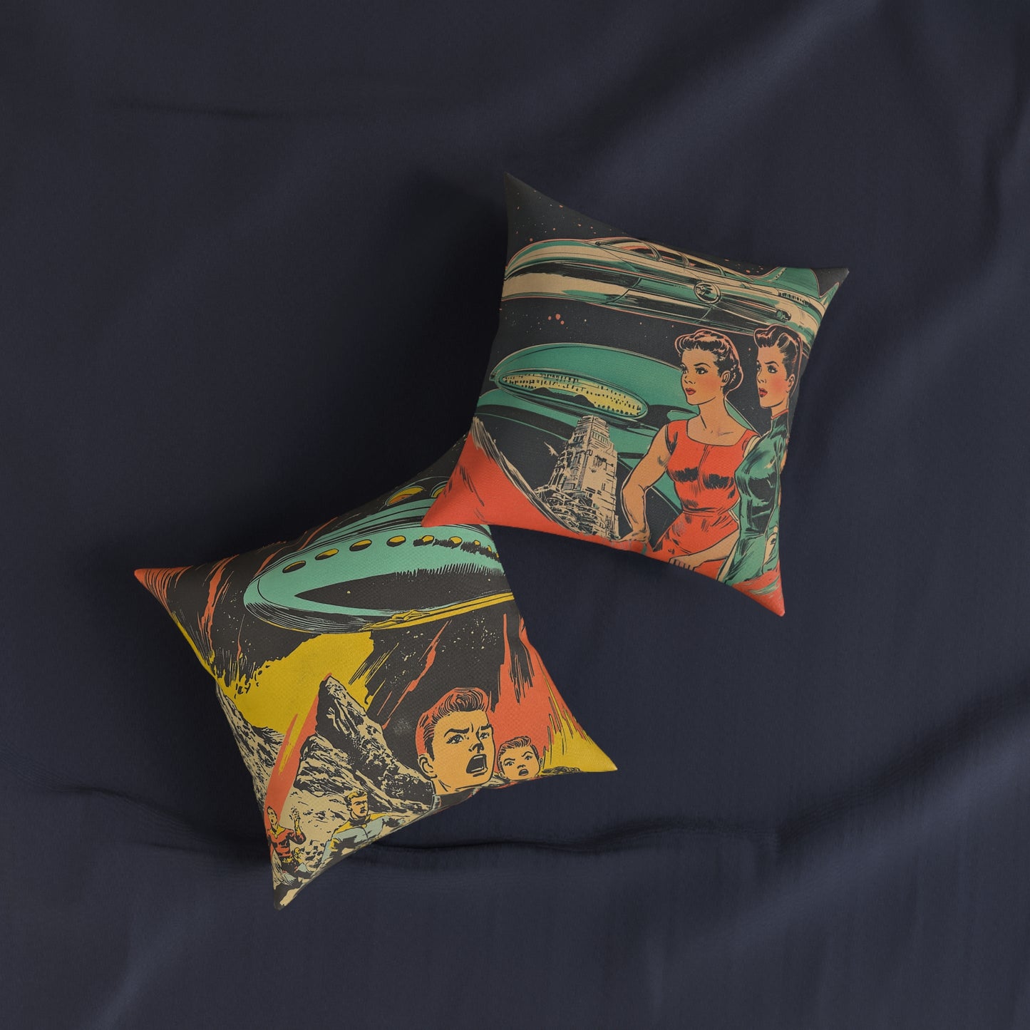 1950's Space Comic - Square Cushion - Space Home Decor UK