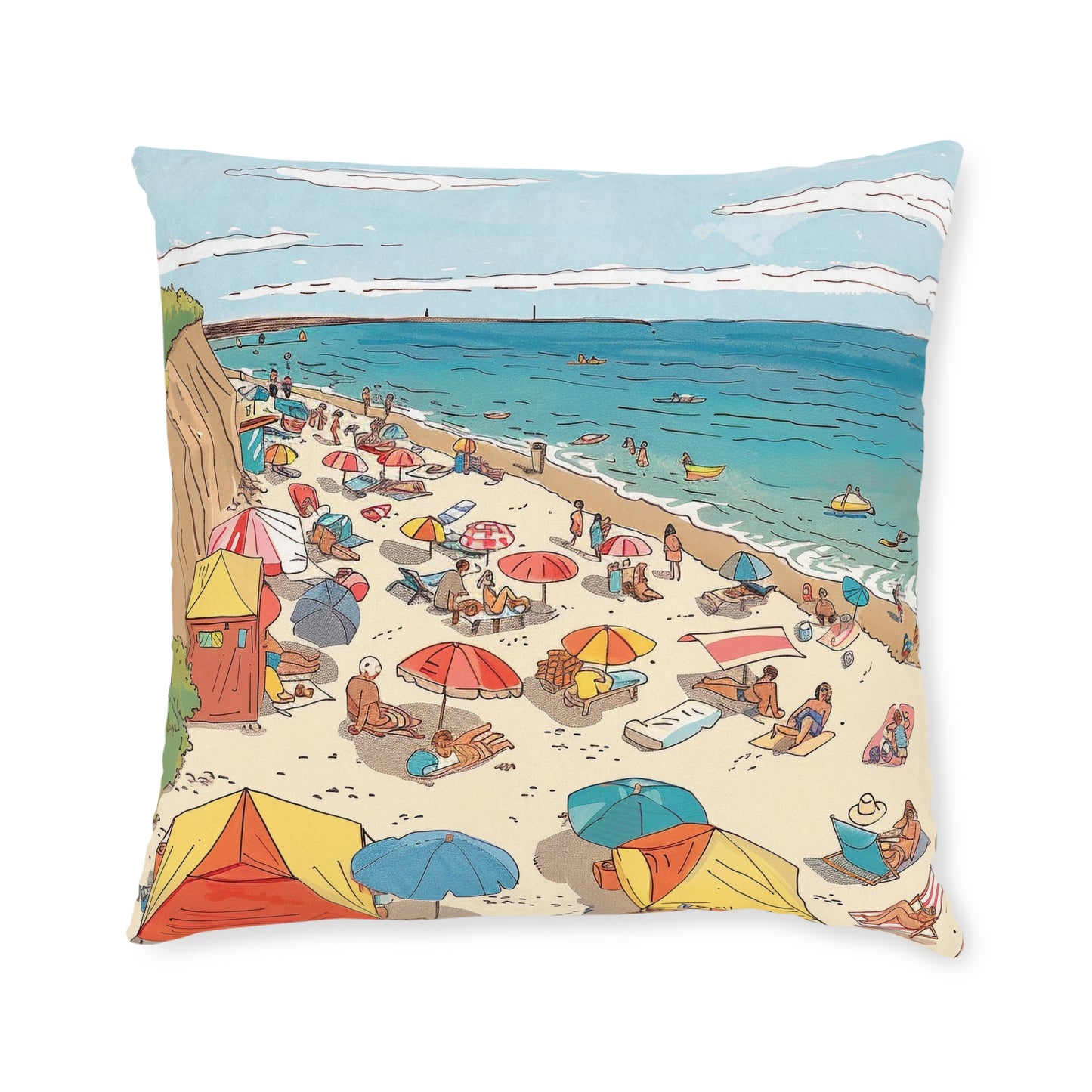 At The Beach - Square Pillow - UK