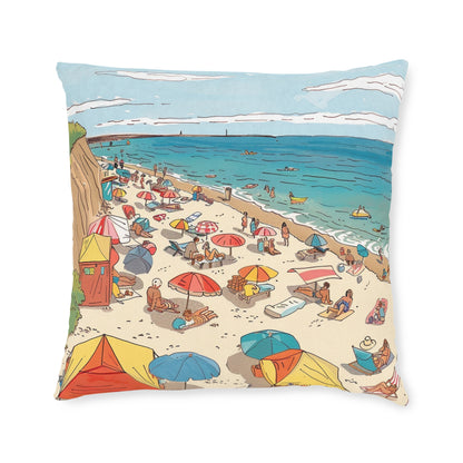 At The Beach - Square Pillow - UK