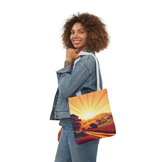 Sunset In The Countryside #1 - Polyester Canvas Tote Bag (AOP)