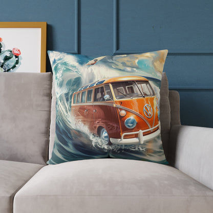 Surf Wagon - Square Poly Canvas Pillow - Australia