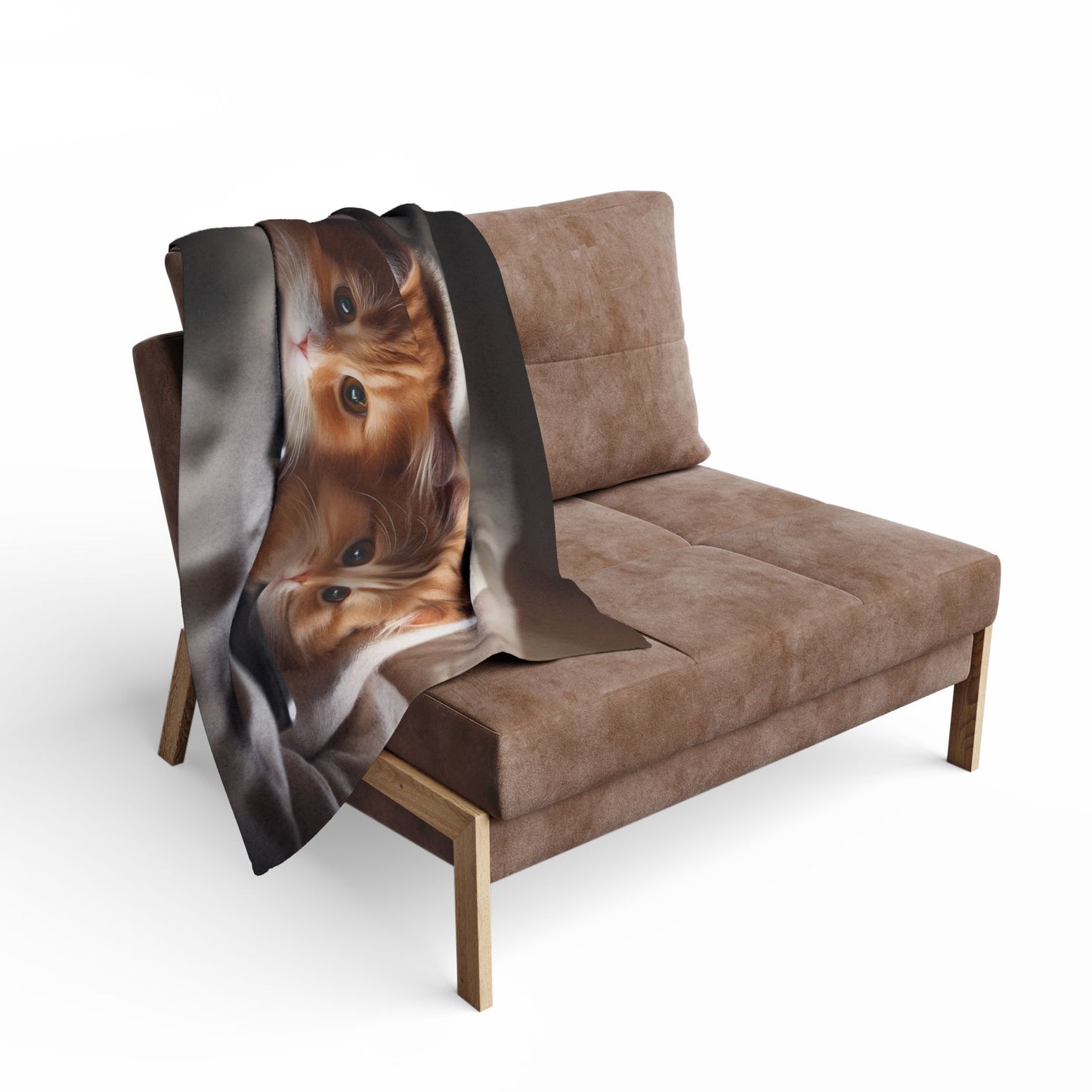 Cute Kittens in Bed With Mobile Phones - Arctic Fleece Blanket - UK