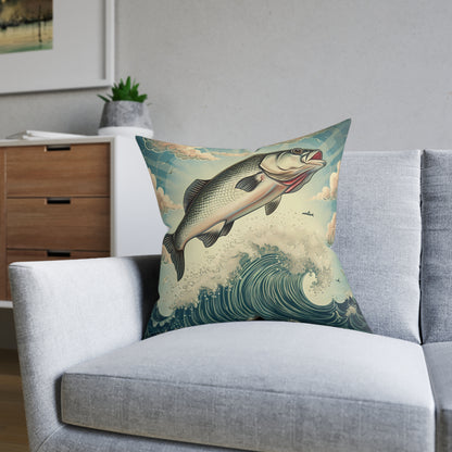 Fish Jumping - Square Pillow - UK