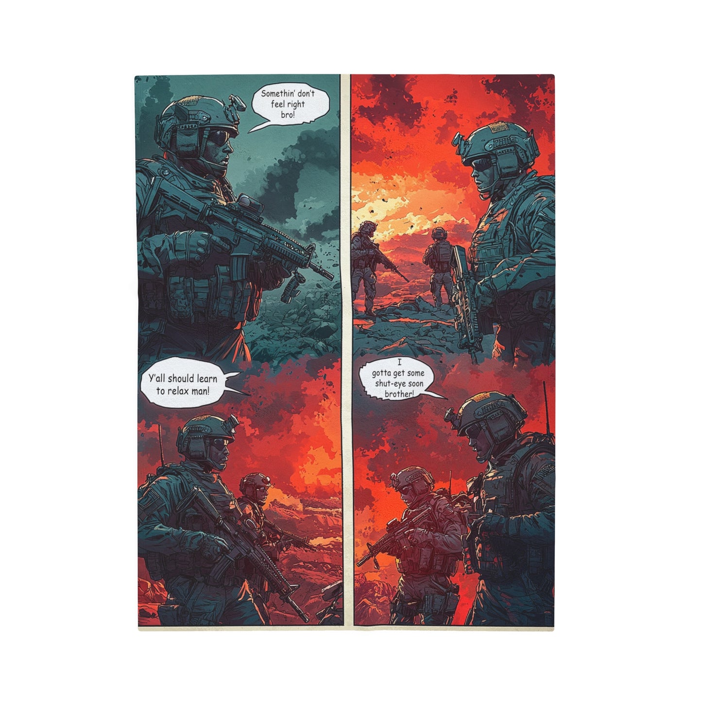 Special Forces Comic Cover 2 - Velveteen Plush Blanket USA