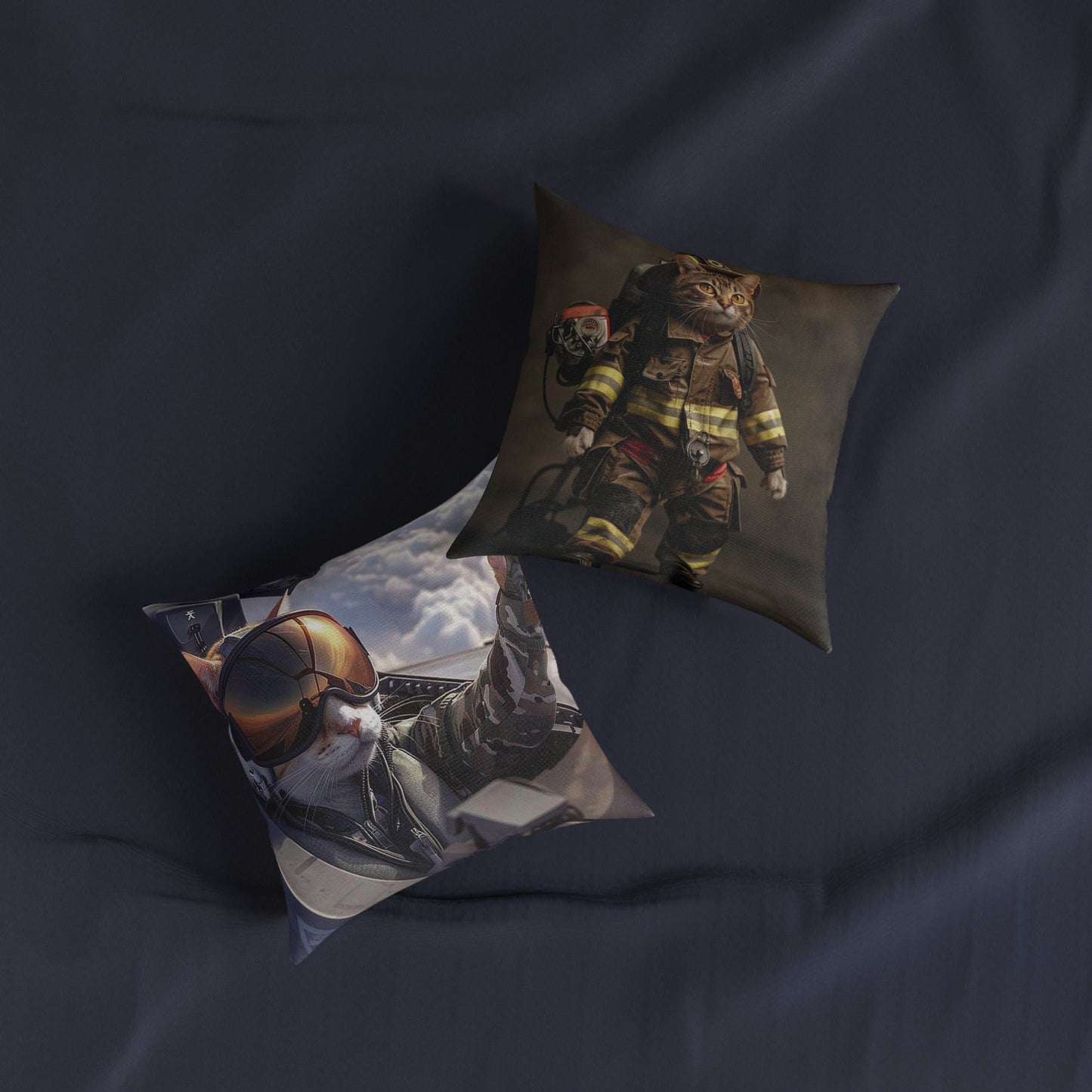 Top Gun Cat - Square Pillow - UK
