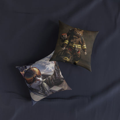 Top Gun Cat - Square Pillow - UK