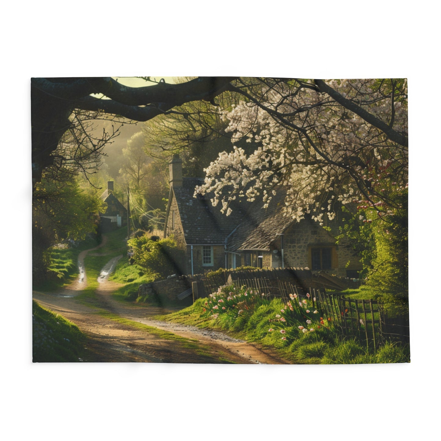 English Springtime 3 Arctic Fleece Blanket - UK, USA
