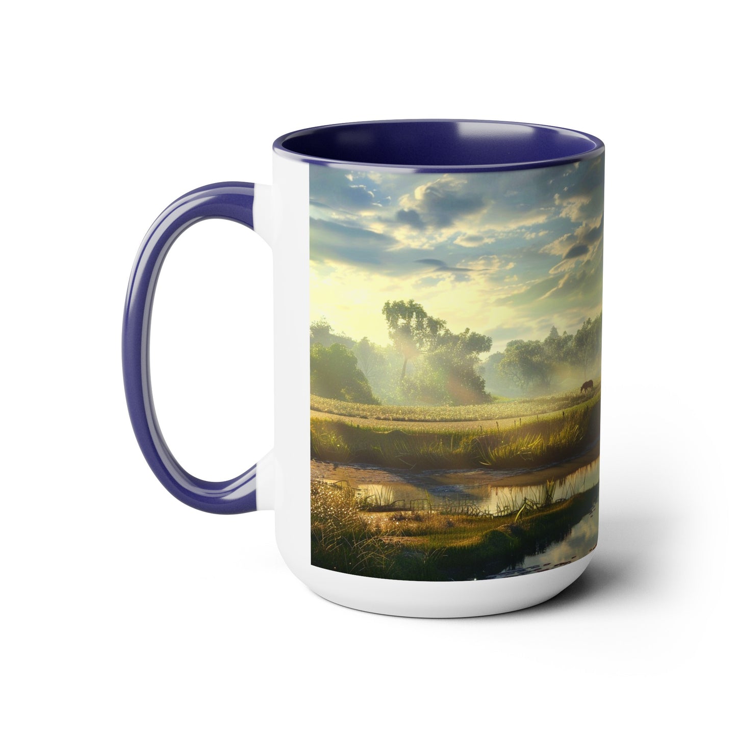 Countryside Scene - Two-Tone Coffee Mugs, 15oz USA