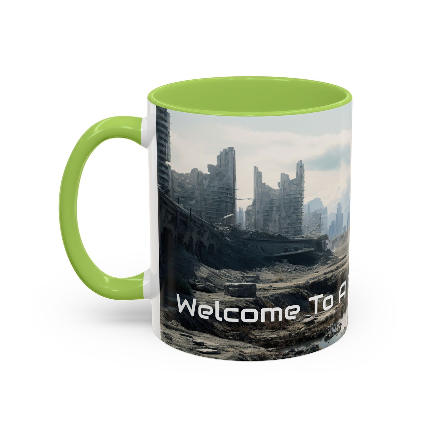 Futuristic Landscape Accent Coffee Mug - Perfect for Sci-Fi Lovers - UK